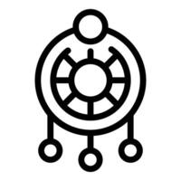 Abstract technology icon with circular connections vector