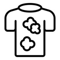 Line art illustration of a tshirt with flower patterns vector