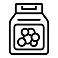 Outline icon of a glass jar with preserved food vector