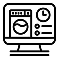 Modern washing machine icon on computer display vector
