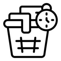 Laundry basket and timer icon vector