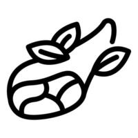 Black and white line art of a peach vector