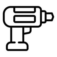 Black and white line art of a cordless drill vector