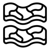 Black and white bacon icon illustration vector