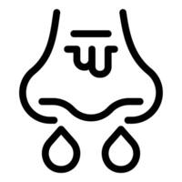 Stylized line art of a human nose with droplets vector