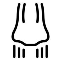 Black and white line art of a nose vector