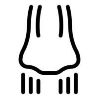 Black and white line art of a nose vector