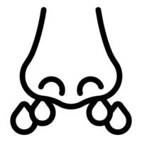 Cartoon nose with smiling eyes line art vector
