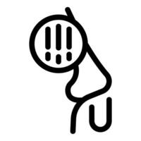 Black and white icon of a microphone with cable vector