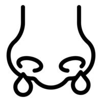 Stylized nose with drops line icon vector