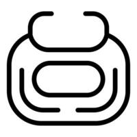 Black and white backpack icon illustration vector