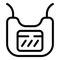 Simple black and white apron icon vector