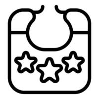 Black and white baby bib icon vector