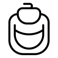 Line art baby bib icon vector