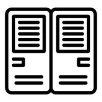 Black and white open book icon vector