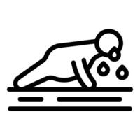 Athletic person doing pushups icon vector