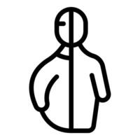 Simplified black line icon of a human figure on a white background, suitable for various applications vector