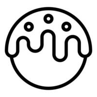 Black and white illustration of a donut with icing vector