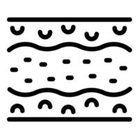 Black and white simple line art of a whimsical watercolor cake vector