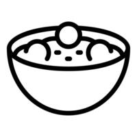 Simple ice cream bowl line art vector