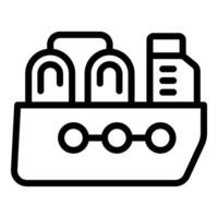Line art icon of toy blocks on ship vector