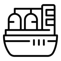 negro y blanco carga Embarcacion icono vector