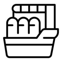 Black line art of a grocery store icon, suitable for web designs and applications vector