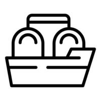 Simple line art of a condiment caddy for kitchen and restaurant use vector