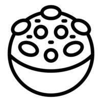 Monochrome line art of a whimsical cartoon cupcake, ideal for bakery themes vector
