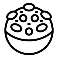 Monochrome line art of a whimsical cartoon cupcake, ideal for bakery themes vector