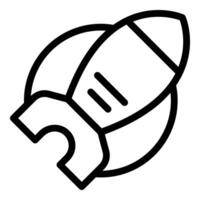 Black and white rocket icon illustration vector
