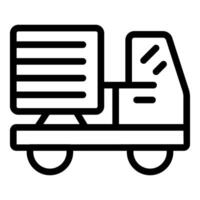 Black and white line art of a simplified delivery truck icon for logistics themes vector