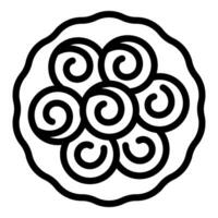 Black and white illustration of a stylized flower with swirling patterns vector