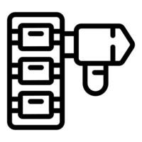 Black and white line art icon of a traffic signal, suitable for web and print vector