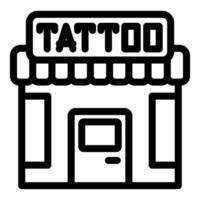 Black and white tattoo shop icon vector