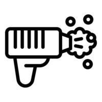 Black and white line art of a hair dryer icon vector