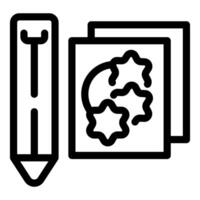 Drawing tools icon with pencil and paper vector