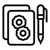 Speaker and pen icon illustration vector