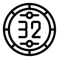 Number 32 in circular badge design vector