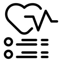 Heartbeat line graphic with bullet points vector