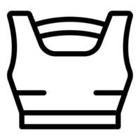 Black and white line art of a bulletproof vest, suitable for security and protection themes vector