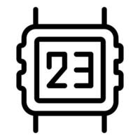 Digital chip icon with number 23 vector