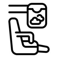 Airplane seat and window icon vector