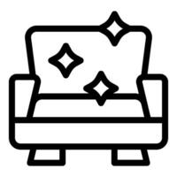 Clean line drawing of a comfortable sofa vector