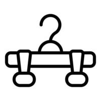 Black and white line art of clothes hanger vector
