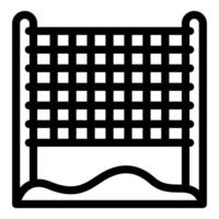 Black and white icon of a fishing net vector
