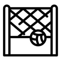 Soccer ball in goal net icon vector