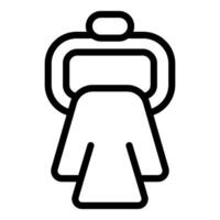 Simple black and white line art of a female gender symbol suitable for various designs vector