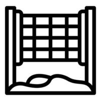 Black and white volleyball net icon vector