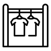 Clean line icon of two tshirts hanging on a rack vector